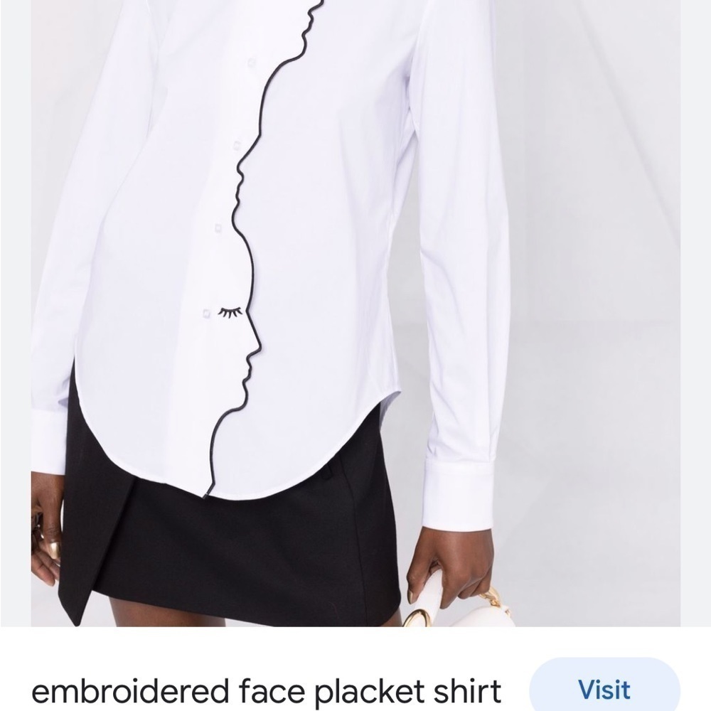 Unique & So Much Fun!Face Button-Up Shirt w/Large Tie,EUC, S/M - Picture 3 of 13